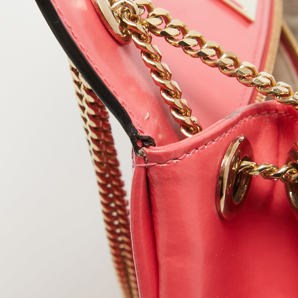 JIMMY CHOO Coral Pink Leather Alba Shoulder Bag - Picture 8 of 8